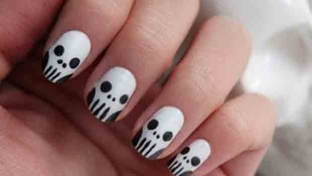 Como fazer unhas de caveira