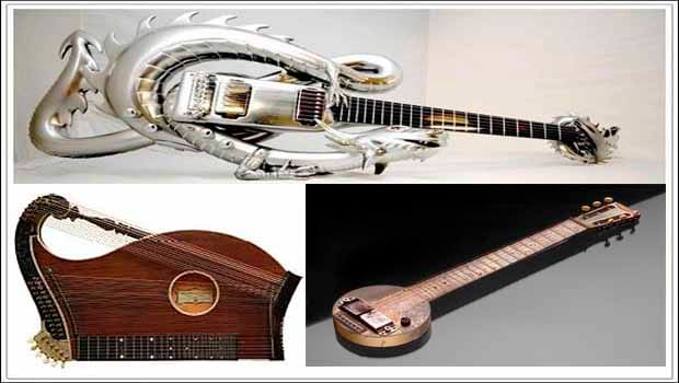 A guitarra, sua origem e seus formatos bizarros