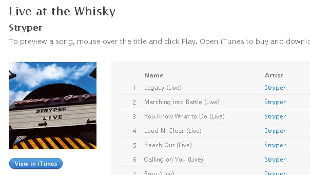 Audio de “Live at the Whisky” disponível no iTunes