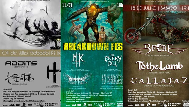 Crash Church – shows de julho