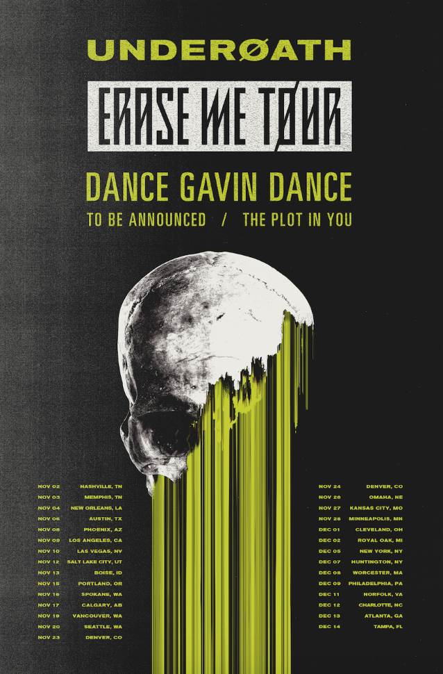 ‘Underøath’ anuncia a turnê “Erase Me” com ‘Dance Gavin Dance’ e ‘The Plot In You’ »The Metal Resource